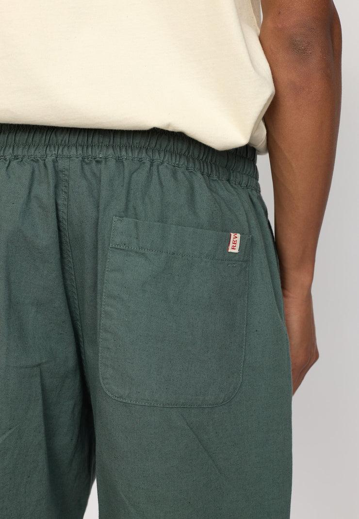 Revolution Dustgreen Linen Shorts Herren grün
